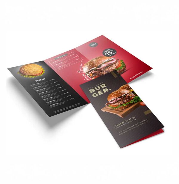 Food Menu 8.5 x 11 Full Color Both Sides
