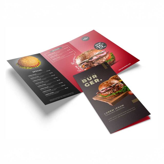 Food Menu 8.5 x 11 Full Color Both Sides
