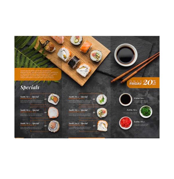 Food Menu 8.5 x 11 Full Color Both Sides - Image 3
